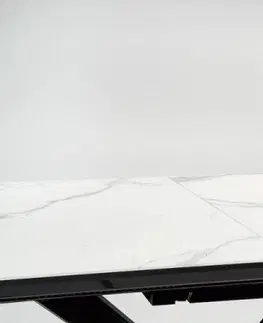 Jídelní stoly HALMAR Rozkládací jídelní stůl DIESEL bílý mramor/černá