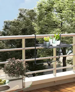 Zahrada Závěsný balkónový stolek Dekorhome Zelená
