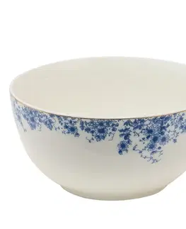 Mísy a misky Porcelánová miska s modrými květy Blue Flowers - Ø 14*7 cm / 500ml Clayre & Eef BFLPU