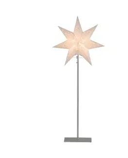 Vánoční světelná hvězda STAR TRADING Stojací hvězda Sensy mini, výška 83 cm, krémová