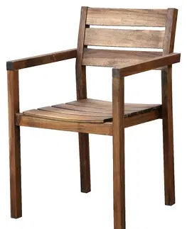 Zahradní židle a křesla DEOKORK Zahradní křeslo stohovatelné SCOTT (hnědá)