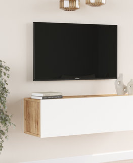 TV stolky TV stolek ASTRA s výklopem, atlantská borovice/bílá