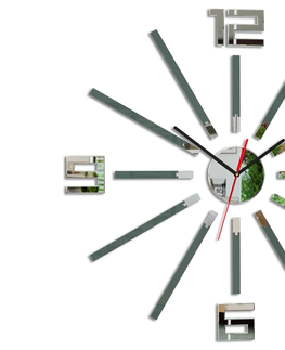 Nalepovací hodiny ModernClock 3D nalepovací hodiny Sheren šedé