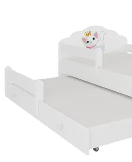 Postele ArtAdrk Dětská postel CASIMO II | s přistýlkou ​​a zábranou Provedení: Kočička