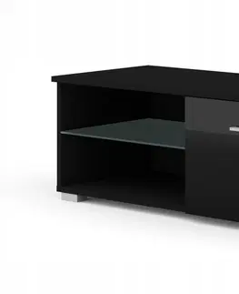 Televizní stolky Televizní stolek MONA 100 cm černý lesk
