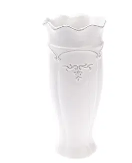 Vázy keramické Keramická váza Vallada bílá, 11,5 x 25 x 11,5 cm