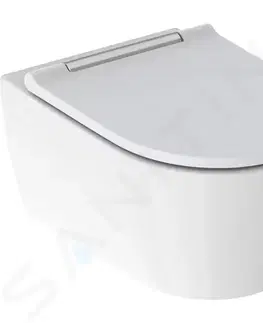 Záchody GEBERIT ONE Závěsné WC se sedátkem softclose, TurboFlush, KeraTect, bílá/chrom 500.202.01.1