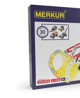 Hračky stavebnice MERKUR - 3 stavebnice, 307 dílků, 30 modelů