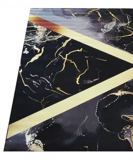 Moderní koberce Luxusní černý koberec se zlatým vzorem