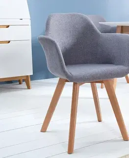 Luxusní jídelní židle Estila Designová retro židle Copenhagen šedá
