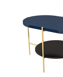 Konferenční stolky Expedo Konferenční stolek RING, 80x50x50, modrá/zlatá