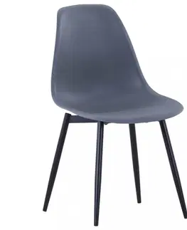 Židle Jídelní židle 6 ks plast / kov Dekorhome Modrá