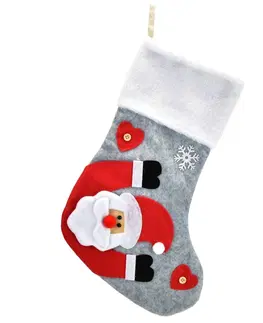 Vánoční dekorace Vánoční bota z flísu Santa, 43 x 24 cm
