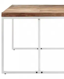 Jídelní stoly Jídelní stůl hnědá / bílá Dekorhome 140x70x76 cm