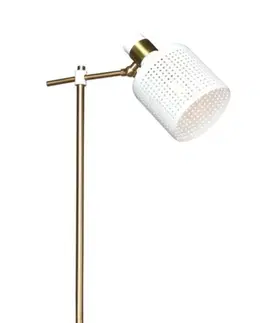 Stojací lampy se stínítkem Rabalux stojací lampa Alberta E27 1x MAX 9W zlatá 5091