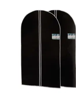 Úložné boxy DekorStyle Sada 2 obalů na oblečení 60x150 cm černý