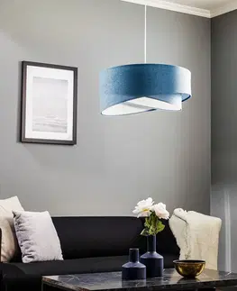 Závěsná světla Maco Design Závěsná lampa Vivien, dvoubarevná, světle modrá/bílá