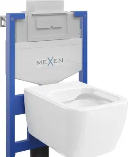 Záchody MEXEN/S WC předstěnová instalační sada Fenix XS-U s mísou WC Stella,  bílá 6853368XX00