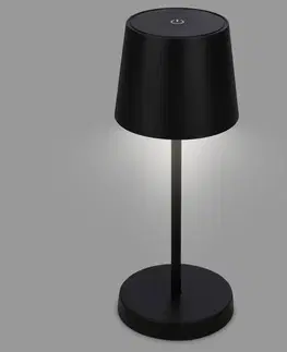 Venkovní osvětlení terasy Briloner Stolní lampa LED Piha s dobíjecí baterií, černá