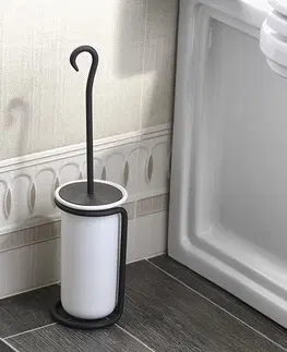 WC štětky SAPHO REBECCA WC štětka na postavení, keramika, černá mat CC010