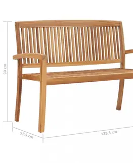 Zahradní lavice Zahradní lavička 2místná teakové dřevo Dekorhome