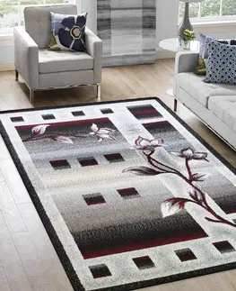 Moderní koberce Moderný koberec do obývačky s motívom kvetov