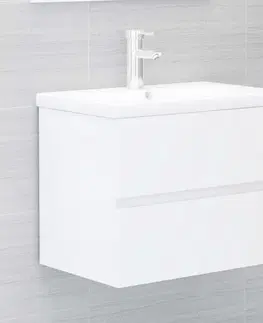 Koupelnové skříňky Skříňka pod umyvadlo 60 cm Dekorhome Bílá lesk