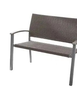 Zahradní židle a křesla Zahradní ratanová lavice CALVIN (šedá)
