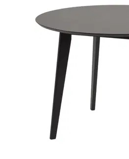 Jídelní stoly Dkton Kulatý jídelní stůl Nieves 105 cm černý