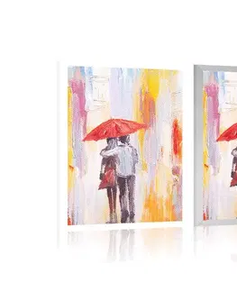 Láska Plakát procházka v dešti
