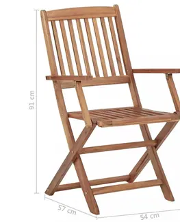 Zahradní židle Skládací zahradní židle 2 ks hnědá Dekorhome