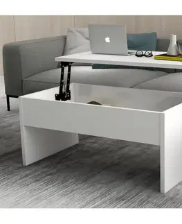 Konferenční stoly  Rozkládací konferenční stolek AKILLI 44,8x90 cm bílá 