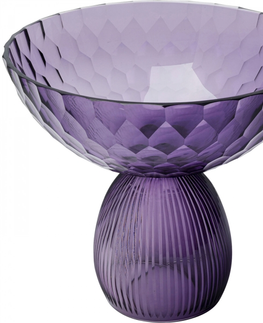 Skleněné vázy KARE Design Skleněná váza Duetto - fialová, 23cm