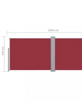 Markýzy Zatahovací boční markýza 140x1000 cm Dekorhome Červená