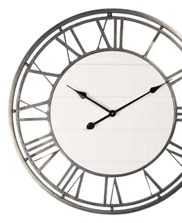 Hodiny Nástěnné hodiny v kovovém rámu s římskými číslicemi Ninon – Ø 70*4 cm / 1*AA Clayre & Eef 5KL0183