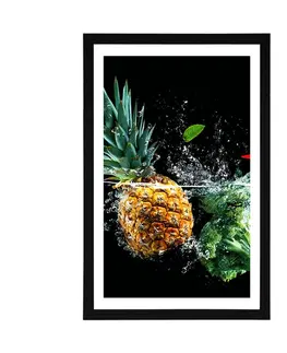 S kuchyňským motivem Plakát s paspartou organické ovoce a zelenina