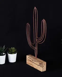 Hanah Home Kovová dekorace Cactus 37 cm bronzová