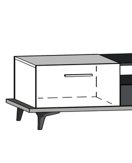 Konferenční stolky Konferenční stolek KNUT 2D2S, dub artisan/bílá/černá, 5 let záruka