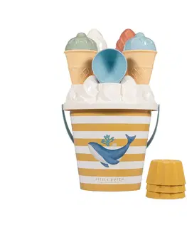 Hračky na zahradu LITTLE DUTCH - Sada na písek kbelík se zmrzlinou Ocean Dreams Blue