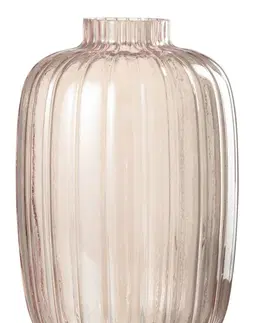 Dekorativní vázy Růžová skleněná váza s úzkým hrdlem Junna L - Ø 20*30 cm J-Line by Jolipa 30368