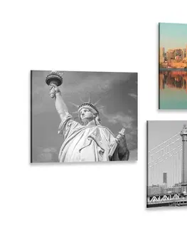 Sestavy obrazů Set obrazů New York v zajímavém provedení
