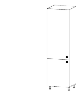 Kuchyňské linky MISAEL vysoká skříňka pro vestavnou lednici D60ZL levá, korpus bílý, dvířka borovice andersen