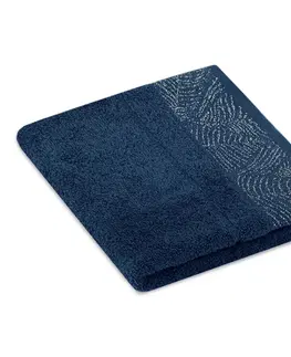 Ručníky AmeliaHome Sada 3 ks ručníků BELLIS klasický styl námořnicky modrá, velikost 50x90+70x130