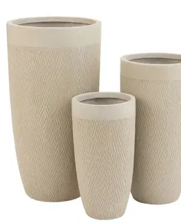 Dekorativní vázy Set 3ks béžových váz Clay - Ø 38*72 cm J-Line by Jolipa 3296