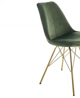 Židle Jídelní židle 2 ks IKAROS Dekorhome Zelená