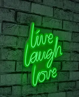 Nástěnné dekorace Dekorativní LED osvětlení LIVE LAUGH LOVE zelená