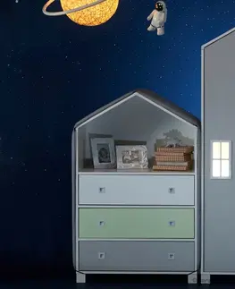 Dětský nábytek Konsimo Skříň ve tvaru domečku MIRUM zelená/bílá