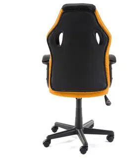 Kancelářské židle Ak furniture Otočná herní židle FERO II černo-oranžová