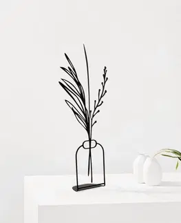  Hanah Home Kovová dekorace Flowerpot VIII 44 cm černá