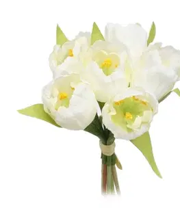 Květiny Umělá květina svazek Tulipán, bílá